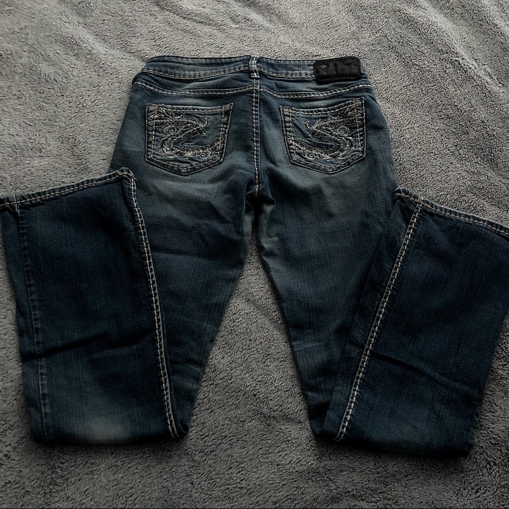 Cyber y2k grunge low rise bootcut rhinestone Silver jeans
